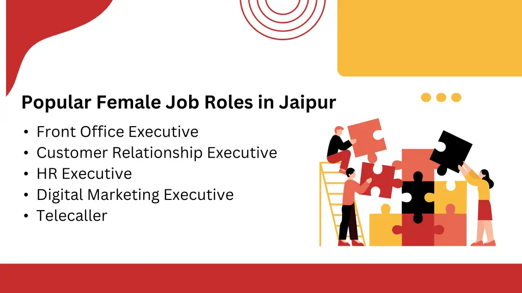 popular female job roles in jaipur