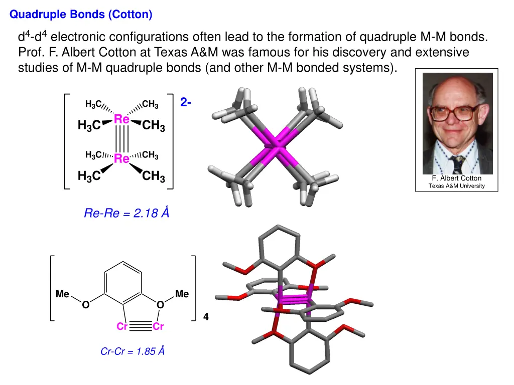 quadruple bonds cotton