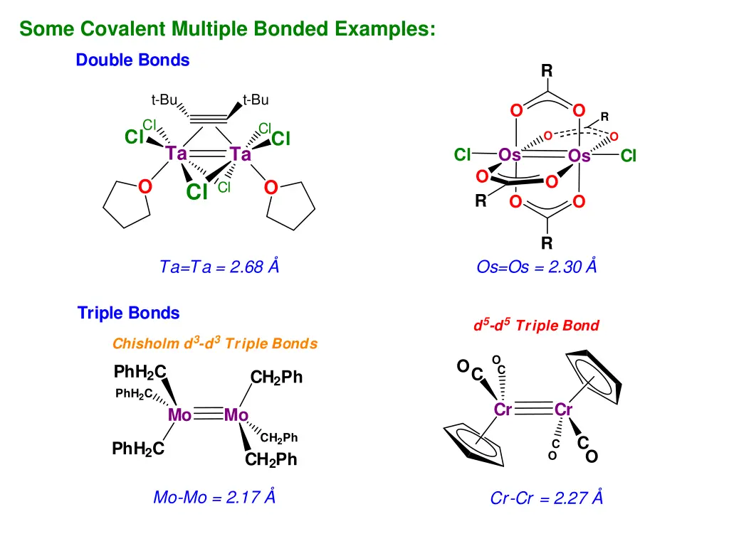 some covalent multiple bonded examples