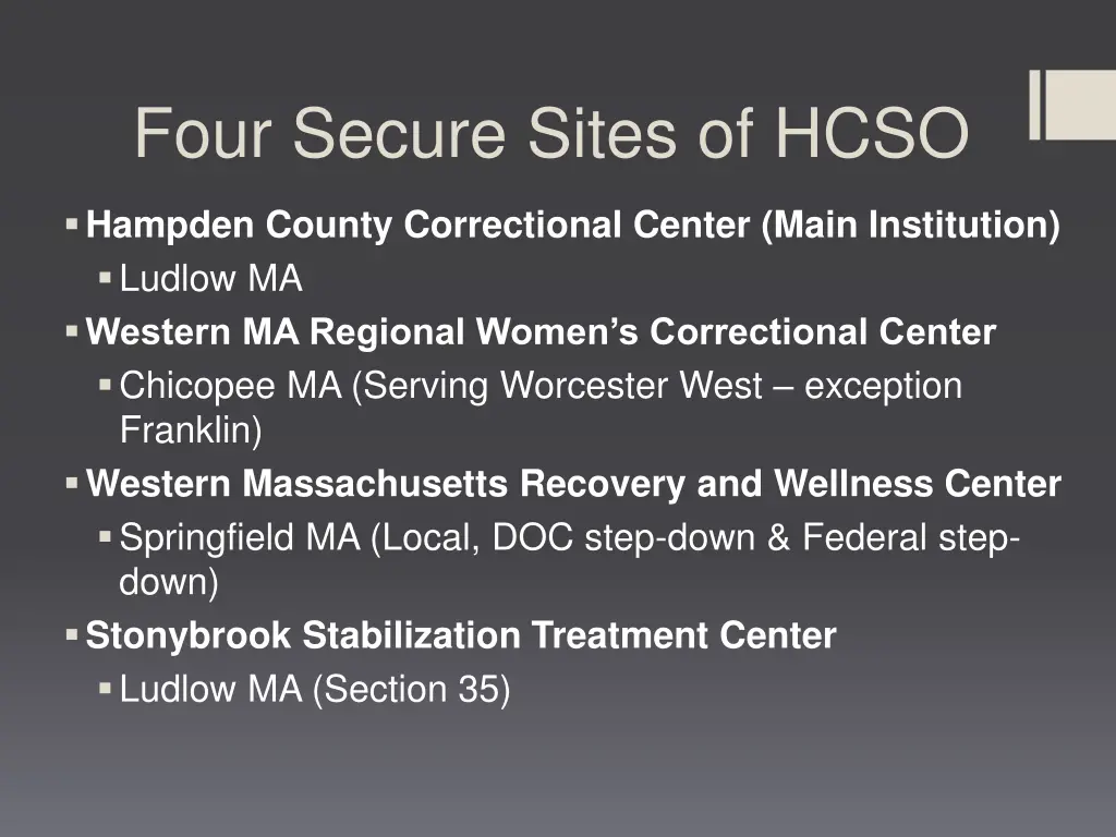 four secure sites of hcso