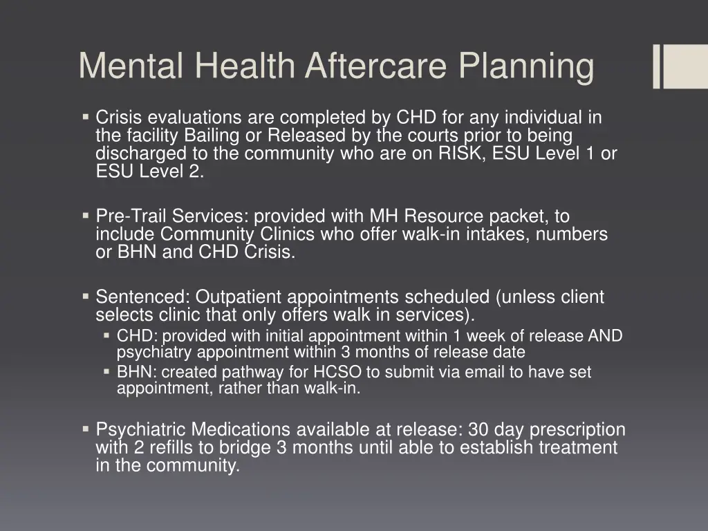 mental health aftercare planning