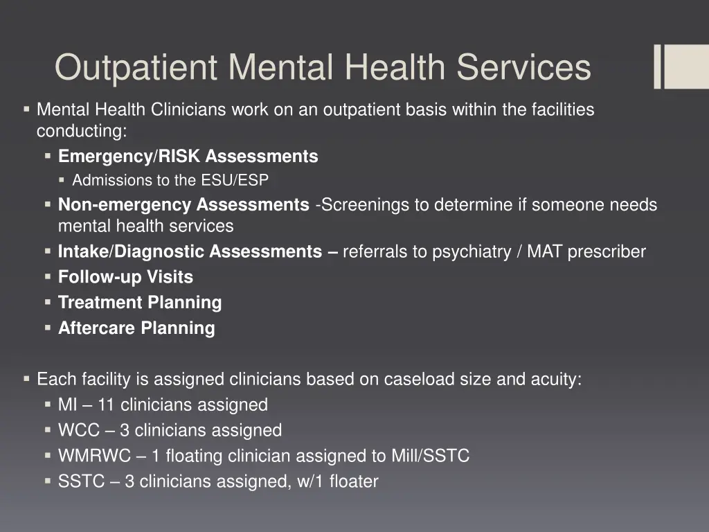 outpatient mental health services