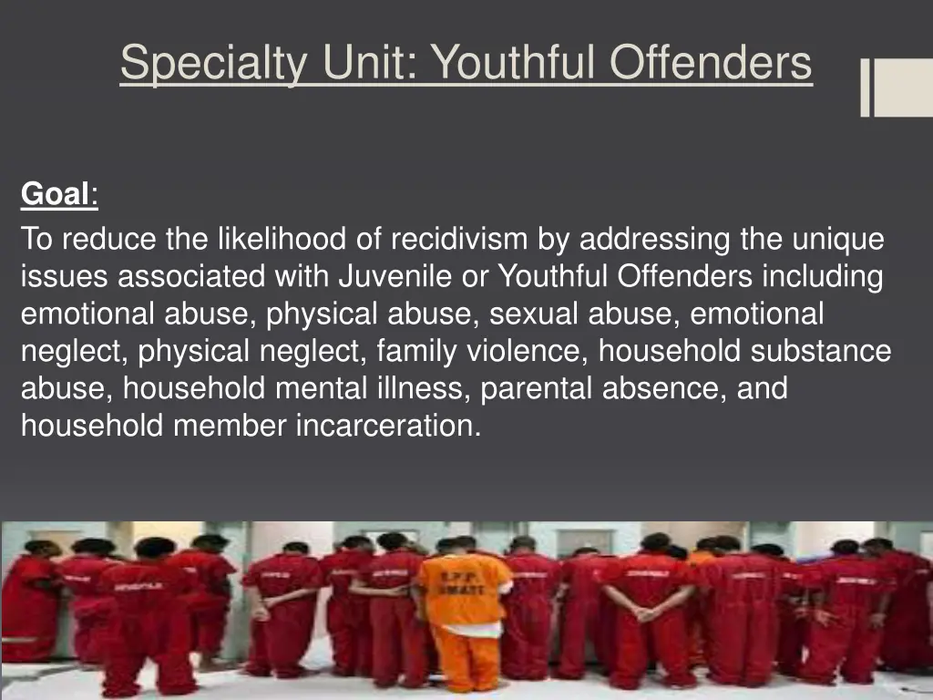 specialty unit youthful offenders