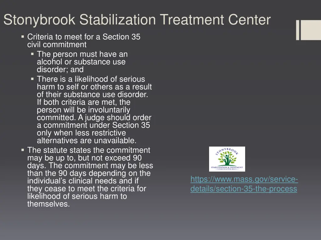 stonybrook stabilization treatment center