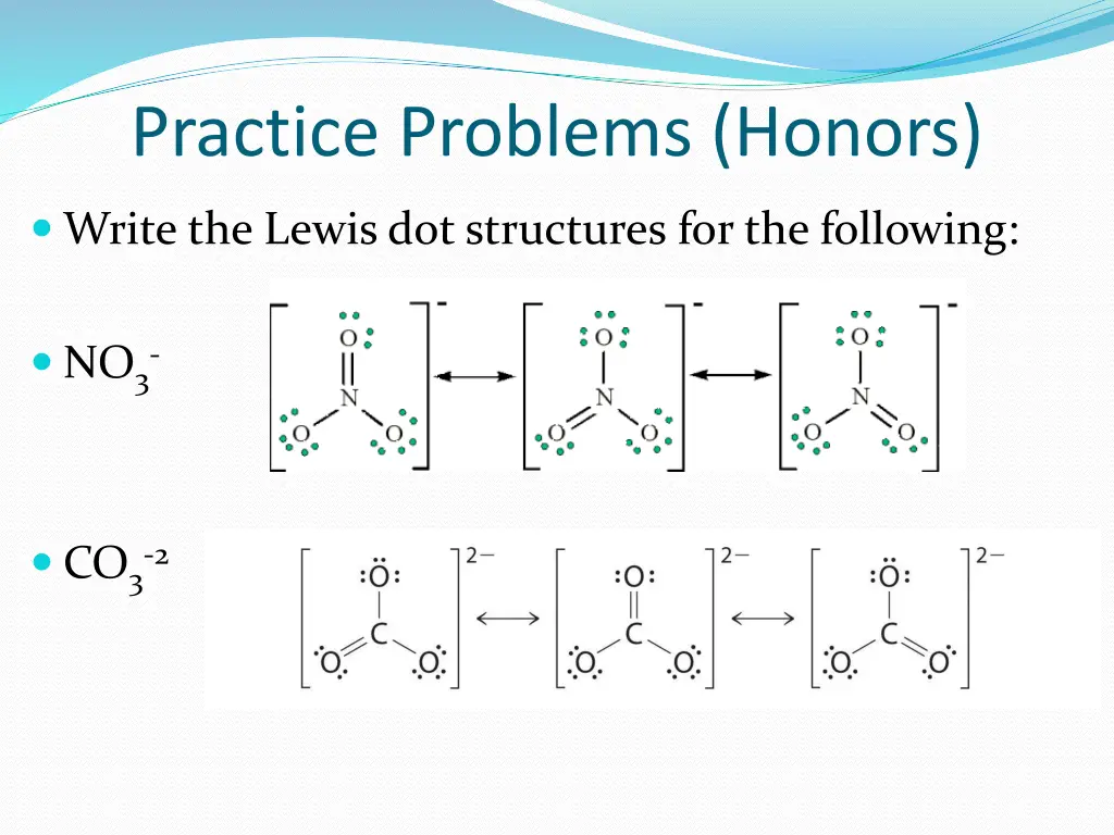 practice problems honors