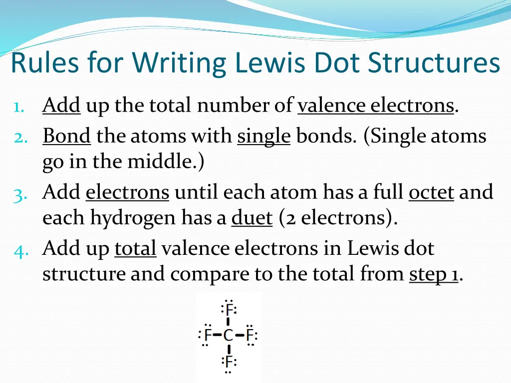 rules for writing lewis dot structures