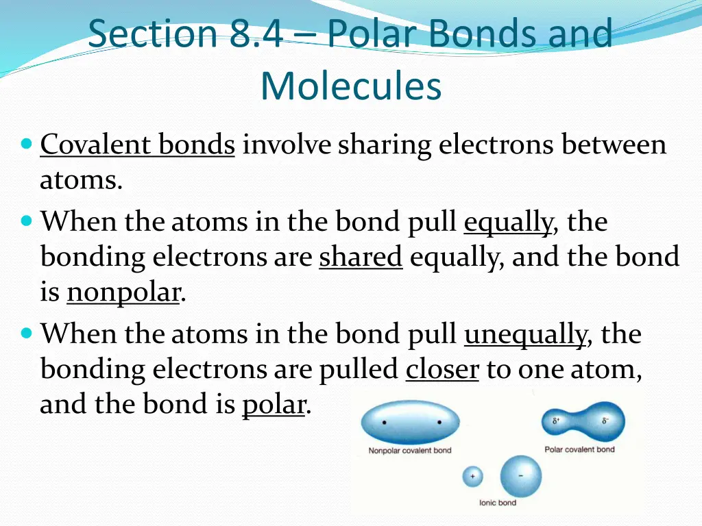 section 8 4 polar bonds and molecules
