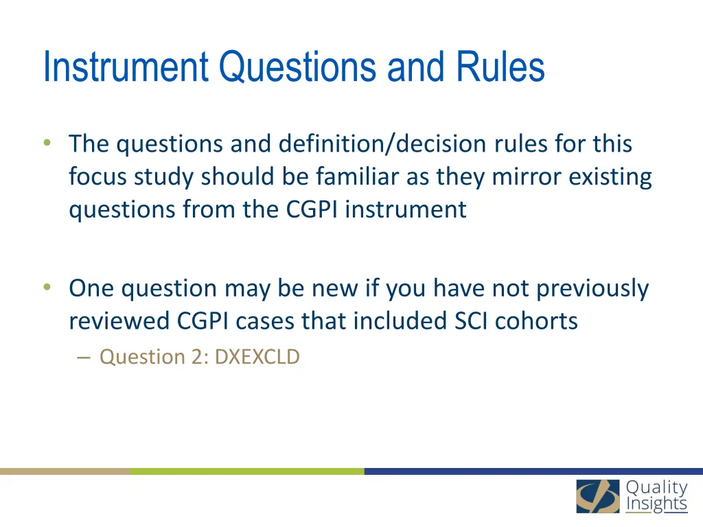 instrument questions and rules
