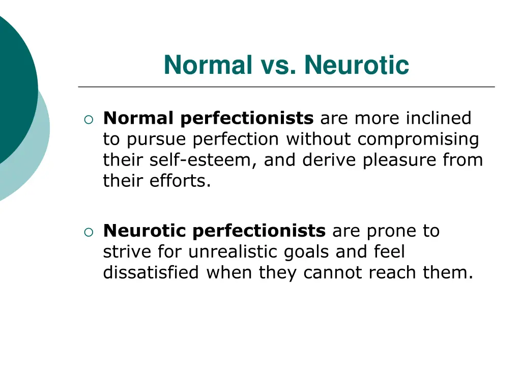 normal vs neurotic