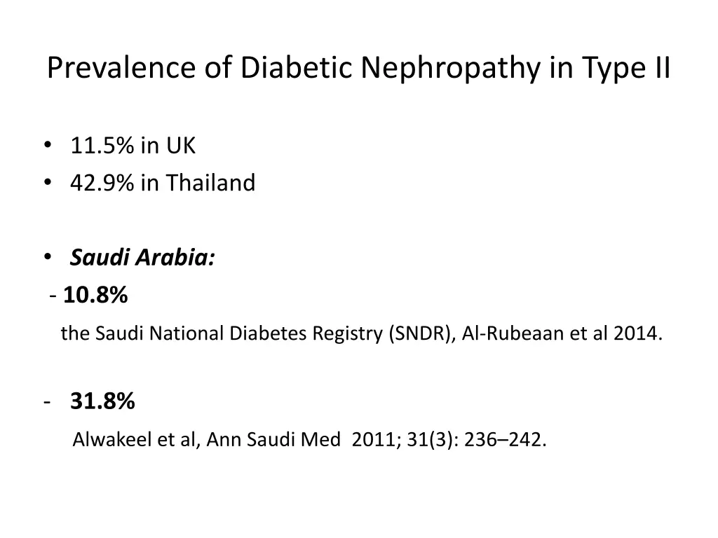 prevalence of diabetic nephropathy in type ii
