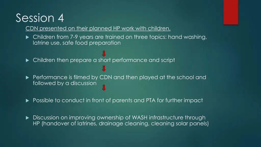 session 4 cdn presented on their planned hp work