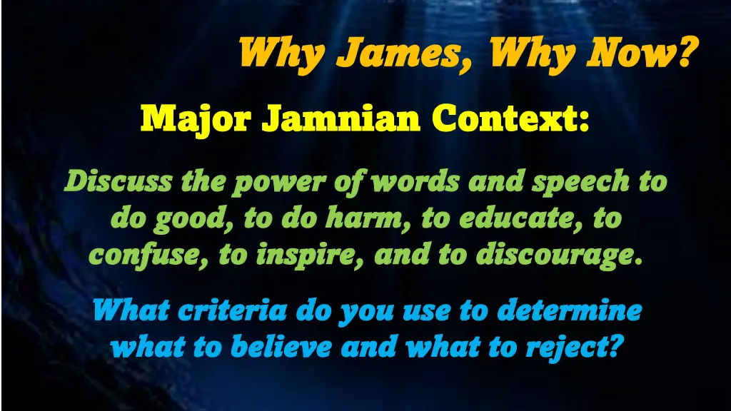why james why james why now 6