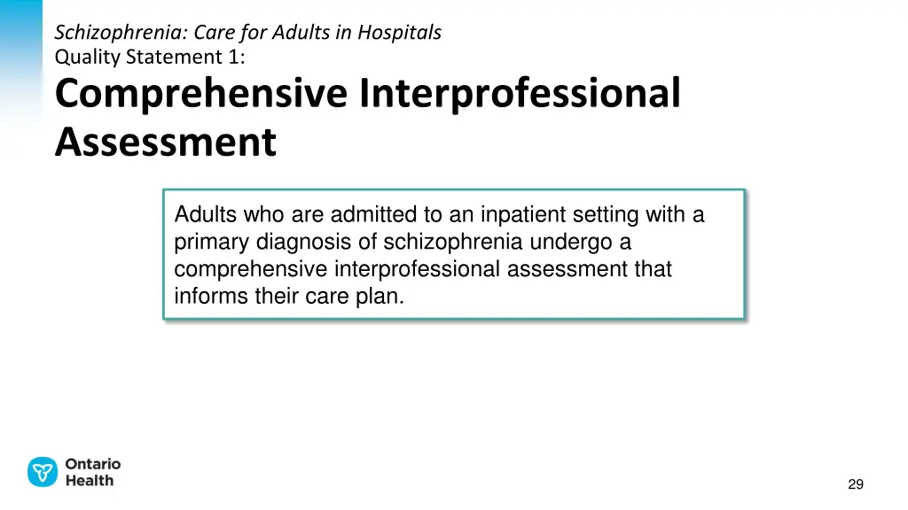 schizophrenia care for adults in hospitals 1