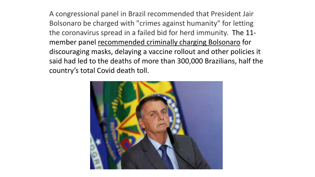 a congressional panel in brazil recommended that