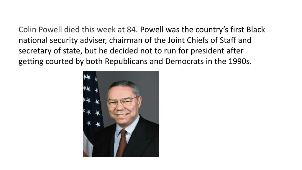 colin powell died this week at 84 powell