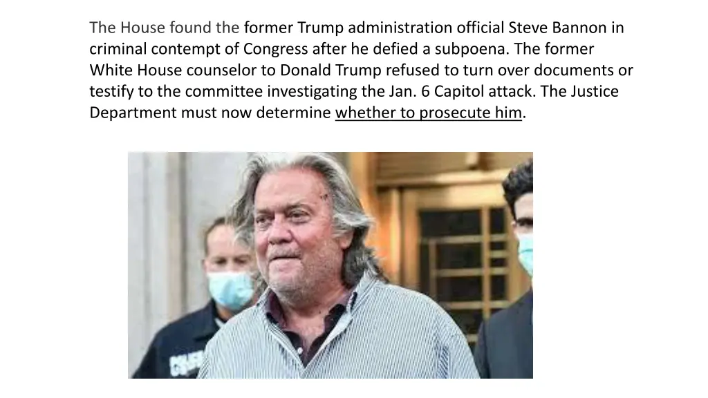 the house found the former trump administration