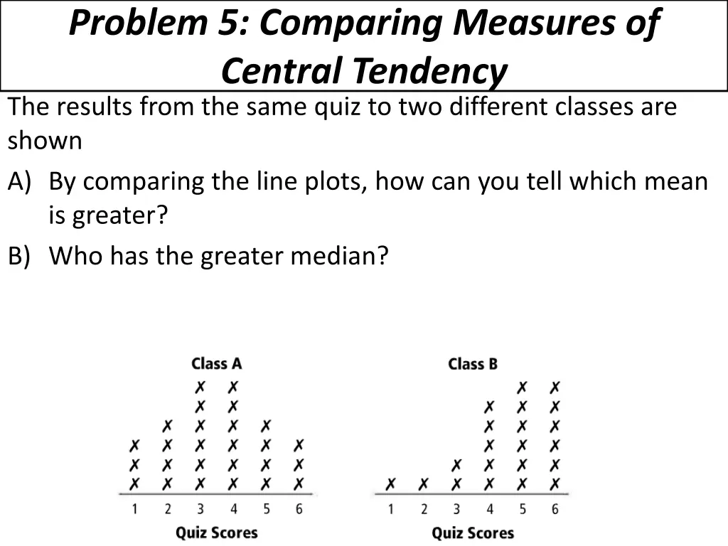 problem 5 comparing measures of central tendency