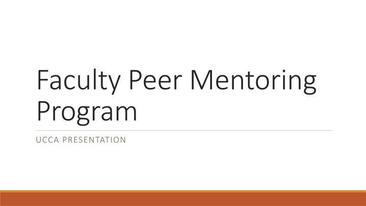 faculty peer mentoring program