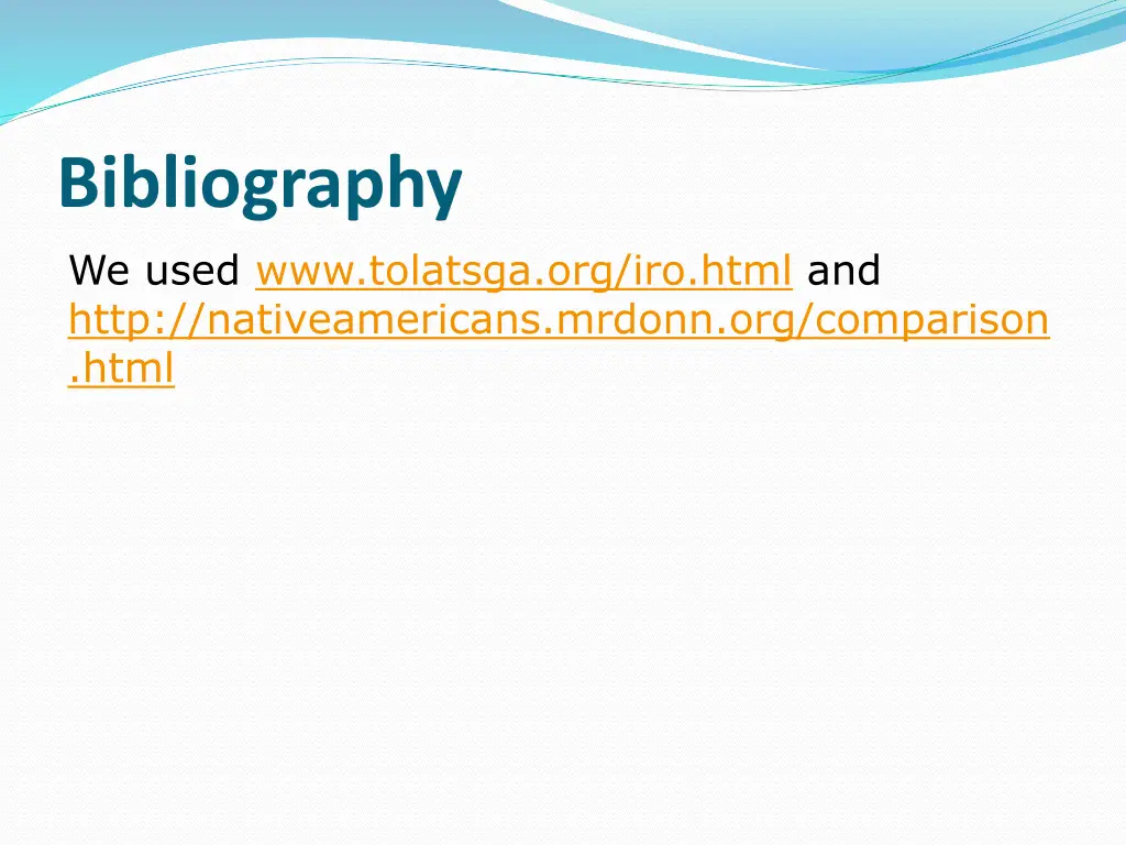 bibliography we used www tolatsga org iro html