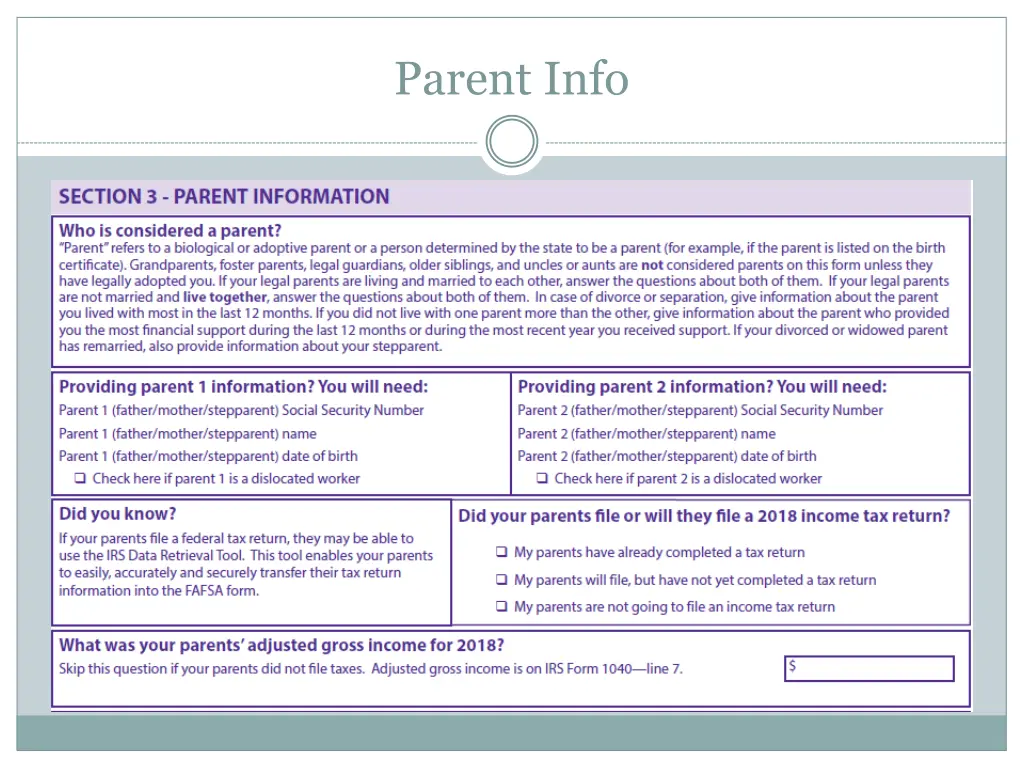 parent info