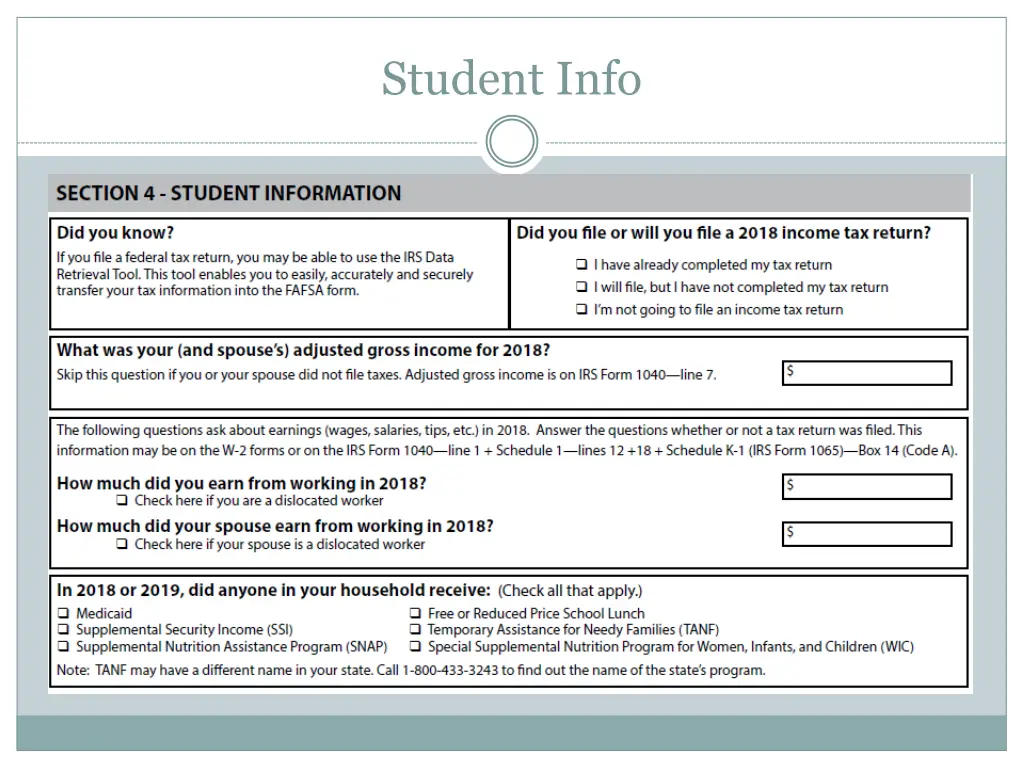student info 1