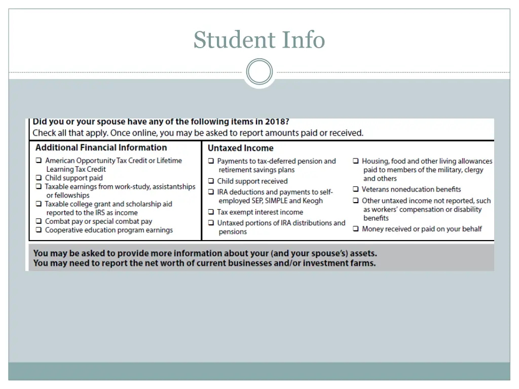 student info 2