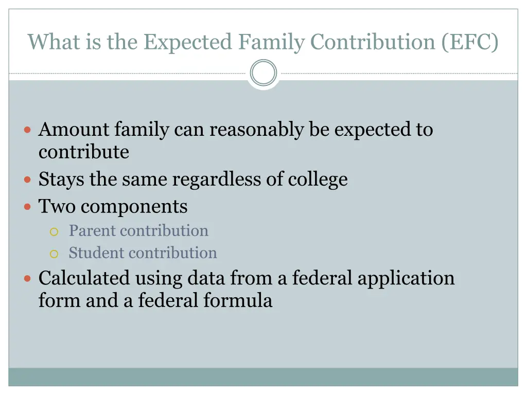 what is the expected family contribution efc