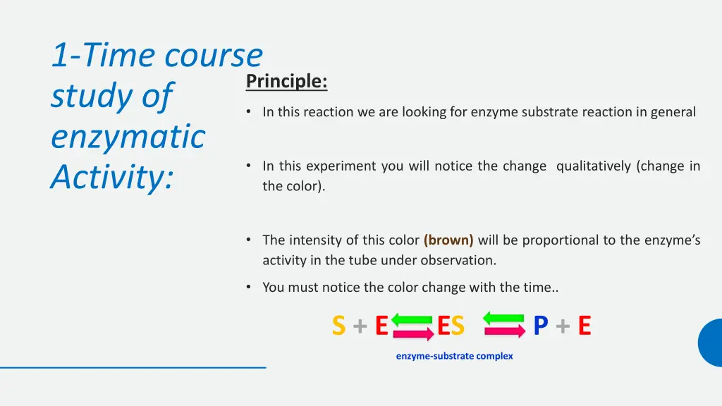 1 time course study of enzymatic activity