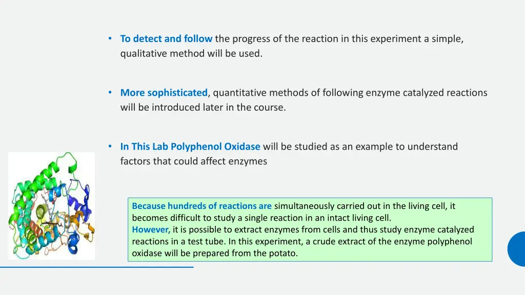 to detect and follow the progress of the reaction