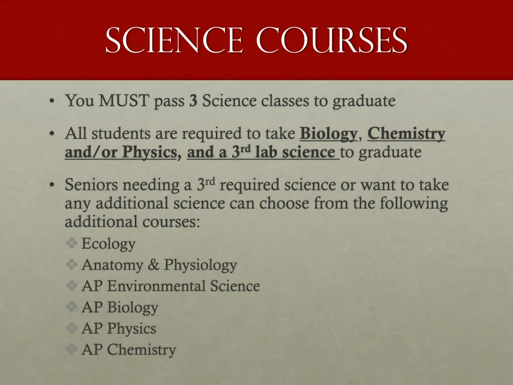 science courses