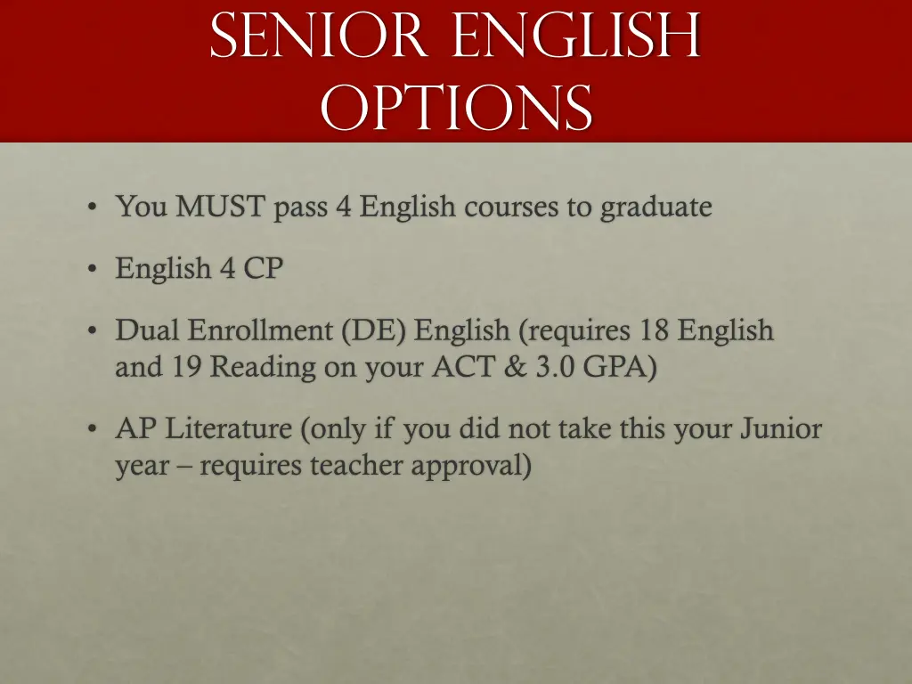 senior english options