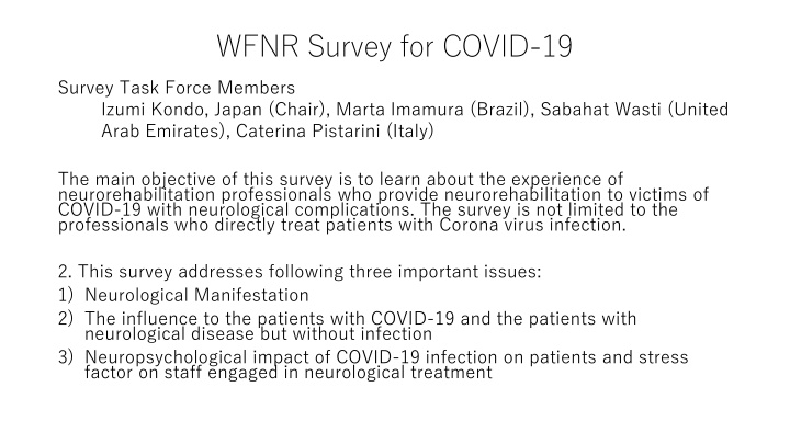 wfnr survey for covid 19