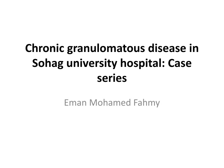 chronic granulomatous disease in sohag university