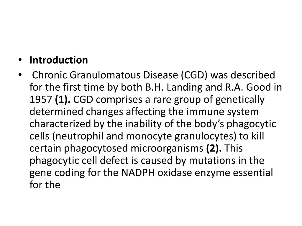 introduction chronic granulomatous disease 1