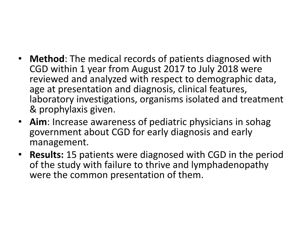 method the medical records of patients diagnosed