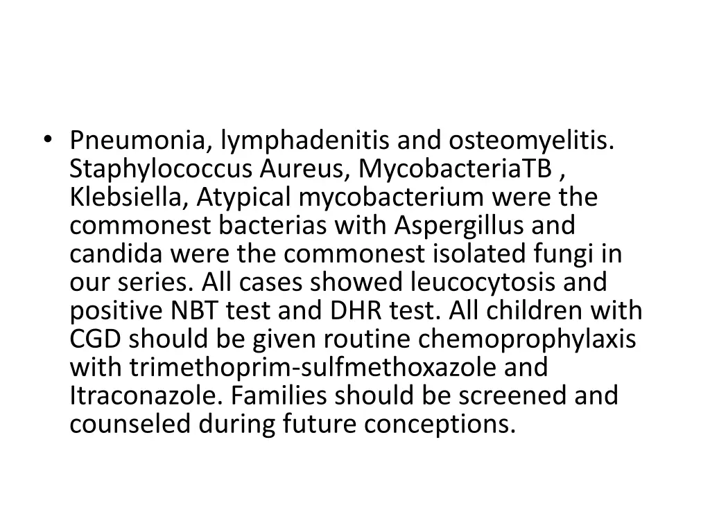 pneumonia lymphadenitis and osteomyelitis