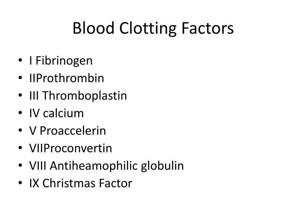blood clotting factors