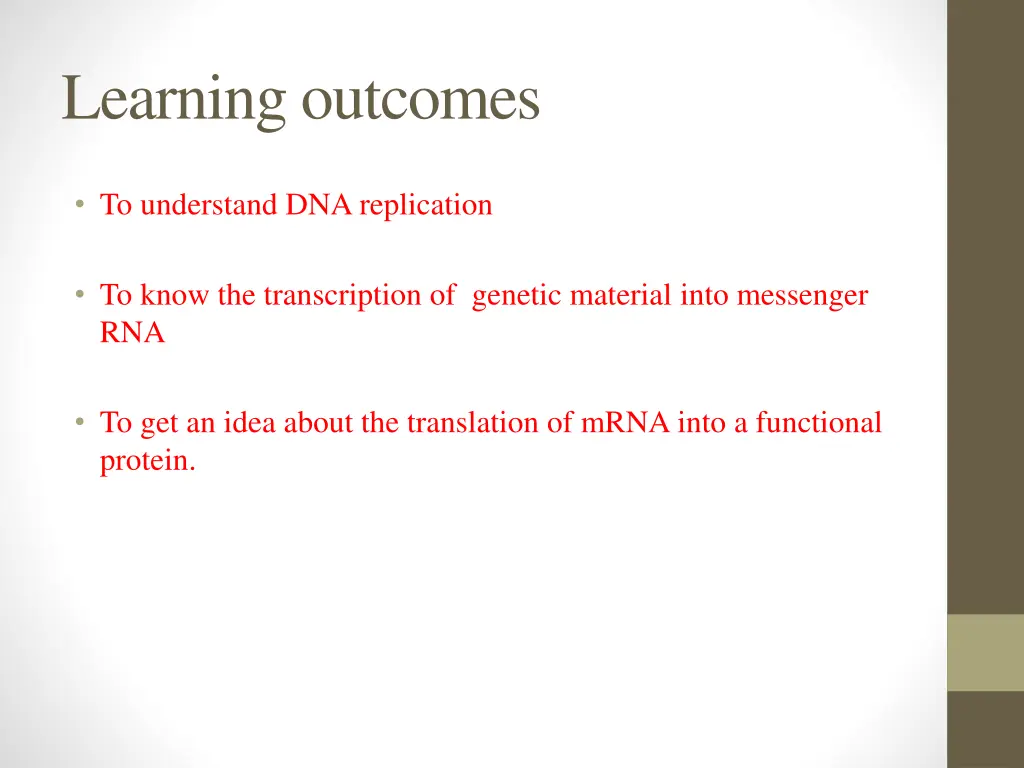 learning outcomes