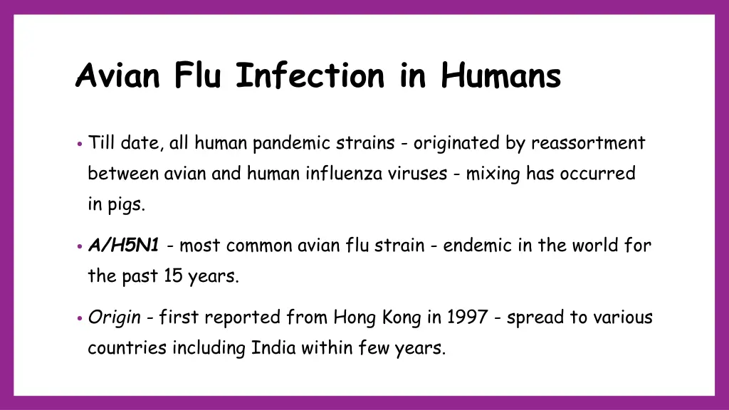 avian flu infection in humans
