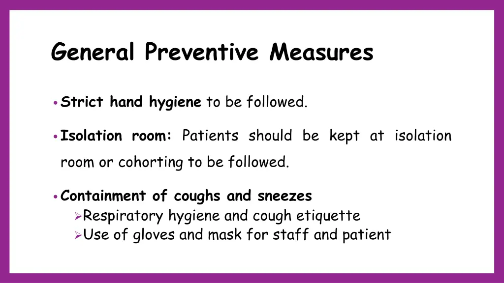 general preventive measures