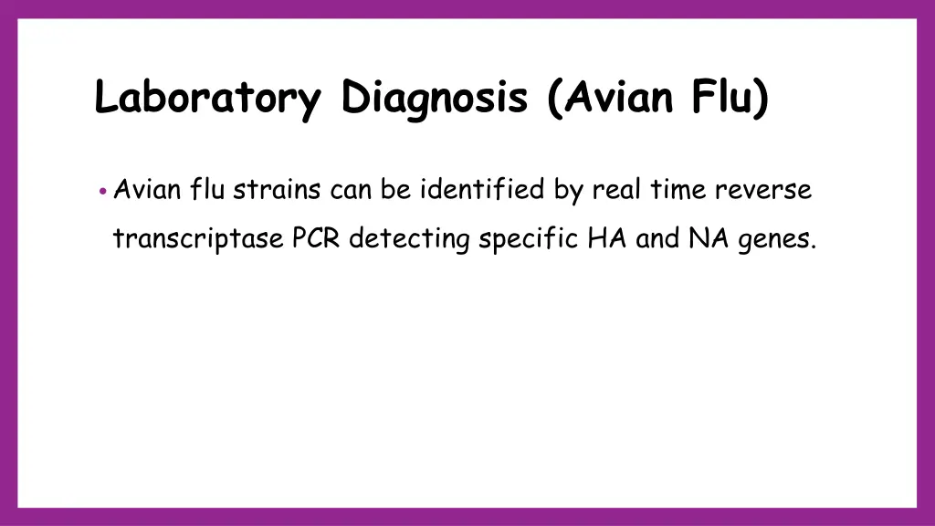 laboratory diagnosis avian flu