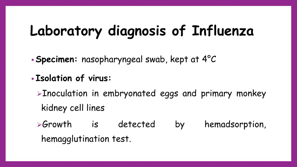 laboratory diagnosis of influenza