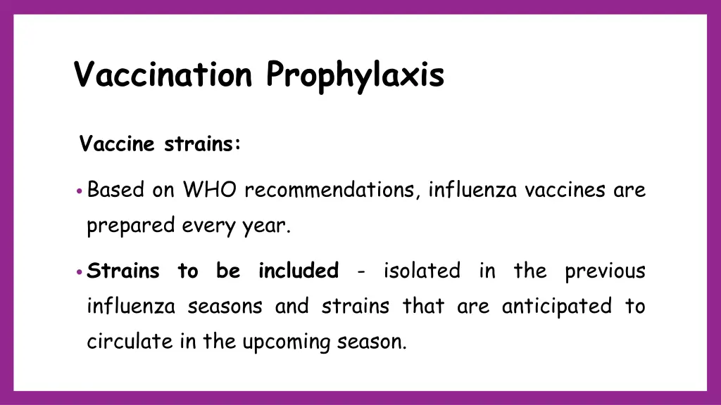vaccination prophylaxis