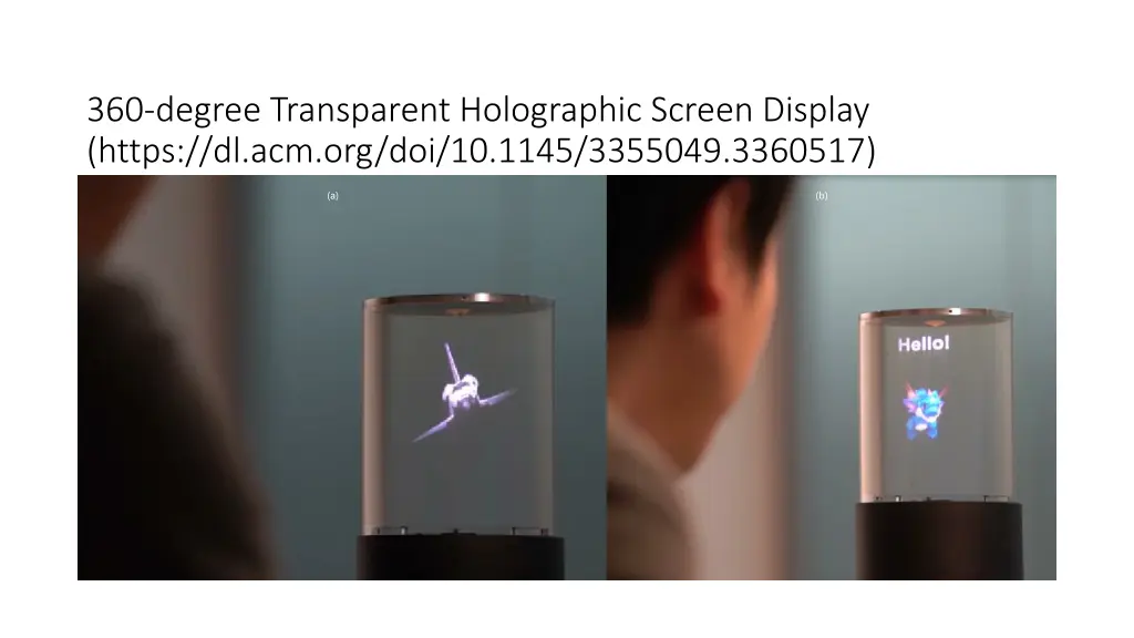 360 degree transparent holographic screen display