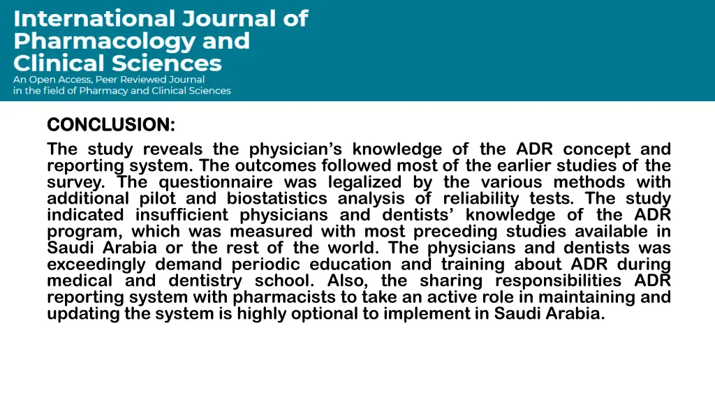 conclusion conclusion the study reveals