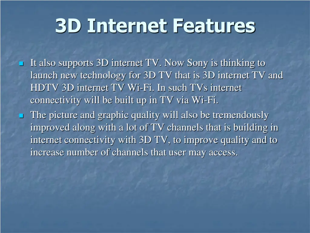 3d internet features