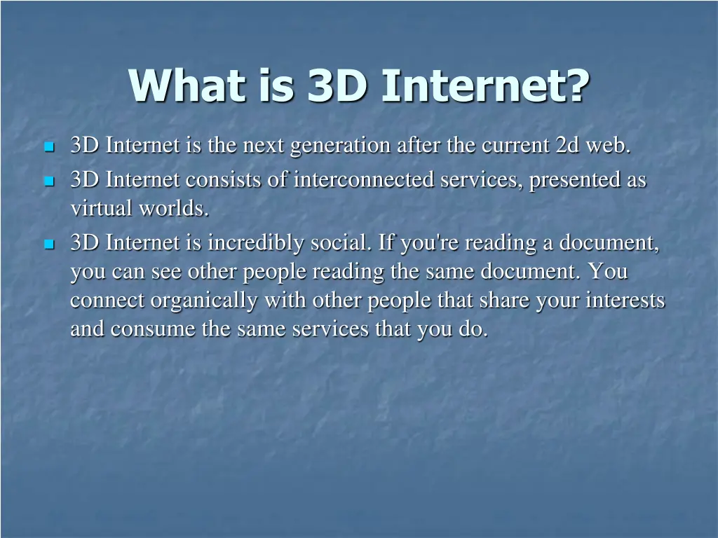 what is 3d internet