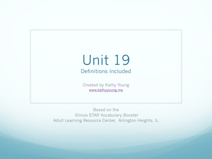 unit 19 definitions included