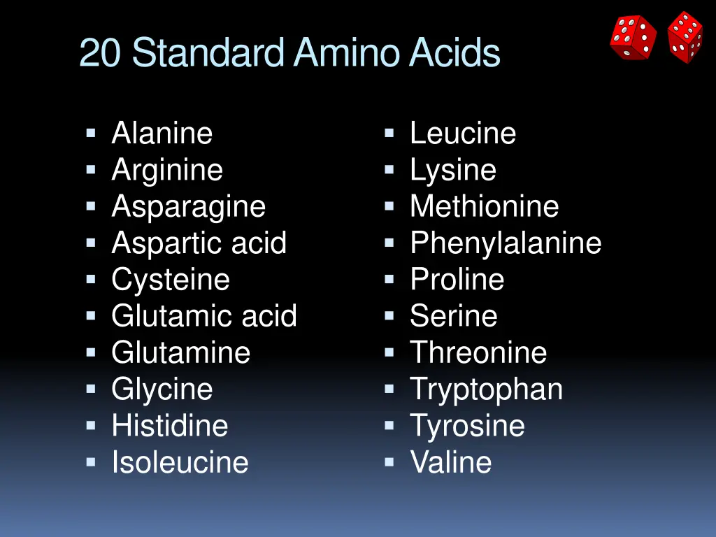20 standard amino acids