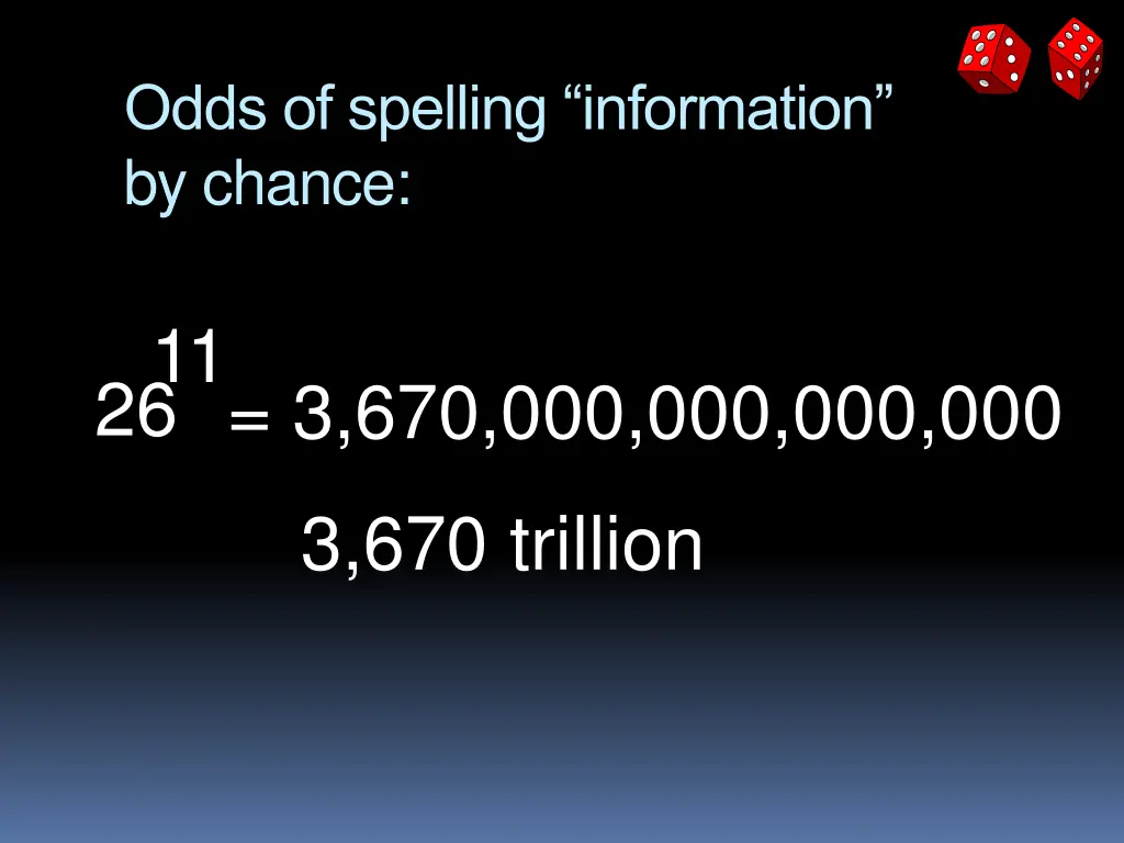 odds of spelling information by chance